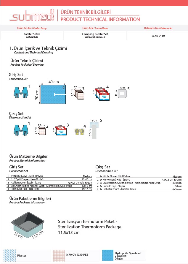 KATATER GİRİŞ ÇIKIŞ KİTİ SCKK-0410 SUBMED COMPAQQ 1 KOLİ